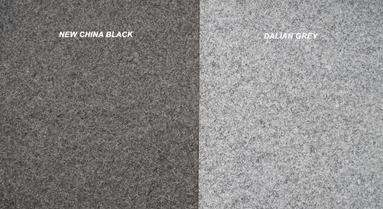 Dalian Grey ja New China Black, põletatud pind